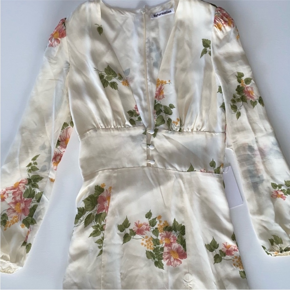 REFORMATION LORNE FLORAL LONG SLEEVE MIDI DRESS, SIZE:10 - Picture 3 of 7